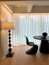 Modern Hexas Stacked Wood and Metal Floor Lamp with Architectural Hexagonal Design