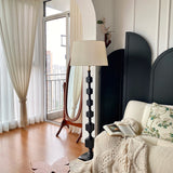 Modern Hexas Stacked Wood and Metal Floor Lamp with Architectural Hexagonal Design
