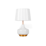 Modern White Hilo Resin Wood Table Lamp for Minimalist Bedside Lighting
