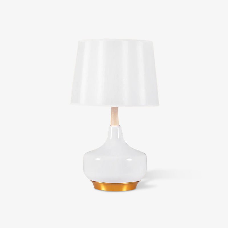 Modern White Hilo Resin Wood Table Lamp for Minimalist Bedside Lighting