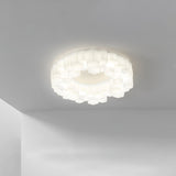 Modern Hexagonal Honeycomb LED Ceiling Light White Geometric Flush Mount Lighting