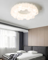 Modern Hexagonal Honeycomb LED Ceiling Light White Geometric Flush Mount Lighting