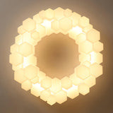 Modern Hexagonal Honeycomb LED Ceiling Light White Geometric Flush Mount Lighting