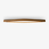 Modern Horizon Linear Wood LED Flush Mount Ceiling Lamp for Kitchen and Dining Room