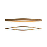 Modern Horizon Linear Wood LED Flush Mount Ceiling Lamp for Kitchen and Dining Room