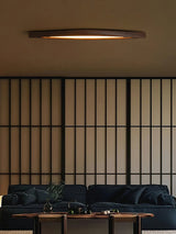 Modern Horizon Linear Wood LED Flush Mount Ceiling Lamp for Kitchen and Dining Room