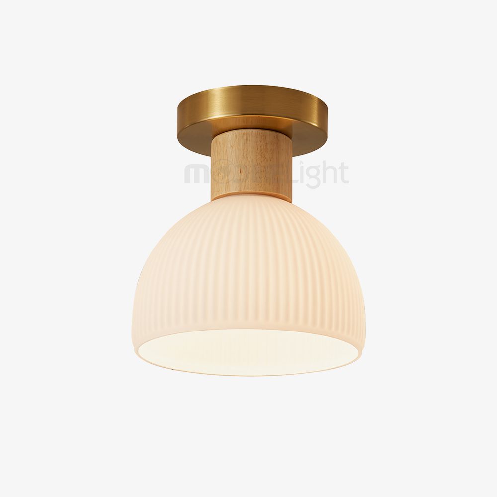 modern-horn-shaped-small-ceiling-lamp-with-wood-accents-and-glass-shade