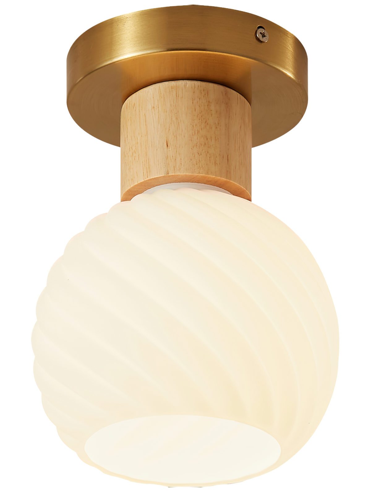 modern-horn-shaped-small-ceiling-lamp-with-wood-accents-and-glass-shade