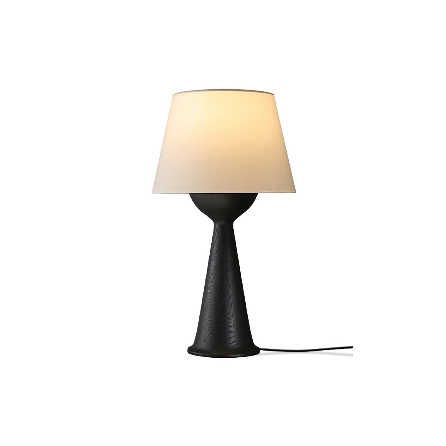 Modern Hourglass Wood Table Lamp Geometric Solid Wood Desk Light for Living Room and Office