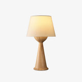 Modern Hourglass Wood Table Lamp Geometric Solid Wood Desk Light for Living Room and Office