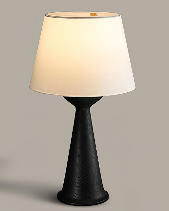 Modern Hourglass Wood Table Lamp Geometric Solid Wood Desk Light for Living Room and Office