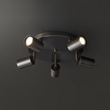Hugo Hotspot Modern Adjustable Multi Head Flush Mount Ceiling Spotlight in Brass or Black