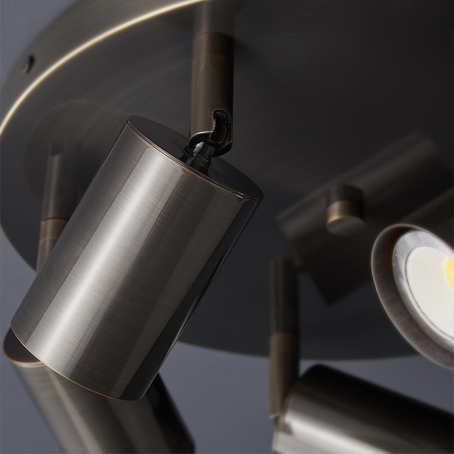 Hugo Hotspot Modern Adjustable Multi Head Flush Mount Ceiling Spotlight in Brass or Black