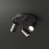 Hugo Hotspot Modern Adjustable Multi Head Flush Mount Ceiling Spotlight in Brass or Black