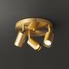 Hugo Hotspot Modern Adjustable Multi Head Flush Mount Ceiling Spotlight in Brass or Black