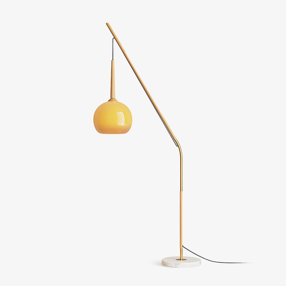 Modern Hulusi Ambient Hanging Floor Lamp with Marble Base and Glass Shade