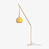 Modern Hulusi Ambient Hanging Floor Lamp with Marble Base and Glass Shade