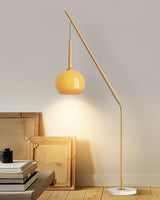 Modern Hulusi Ambient Hanging Floor Lamp with Marble Base and Glass Shade