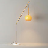 Modern Hulusi Ambient Hanging Floor Lamp with Marble Base and Glass Shade