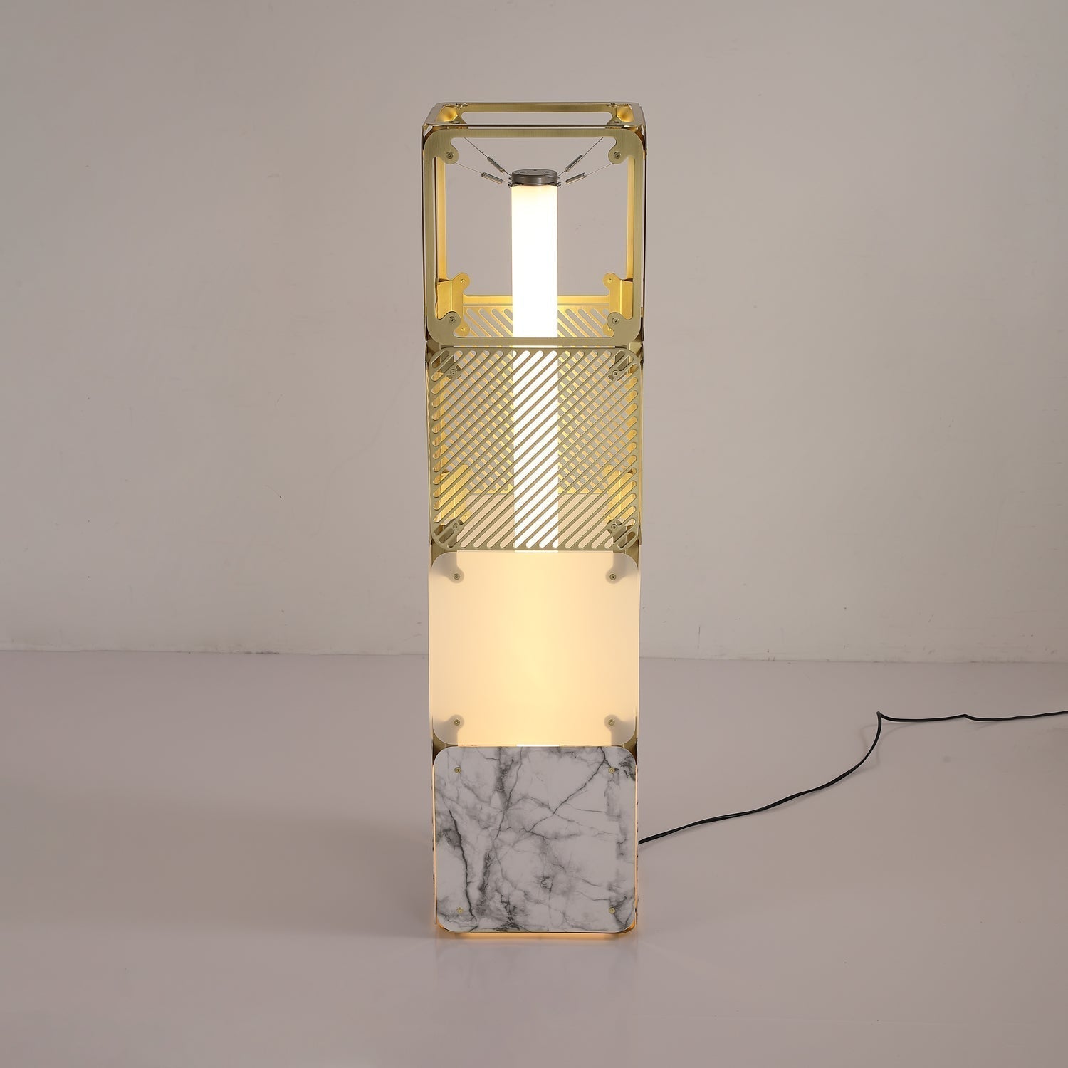 Modern Modular Geometric LED Floor Lamp Hyperqube Stacked Cube Standing Light