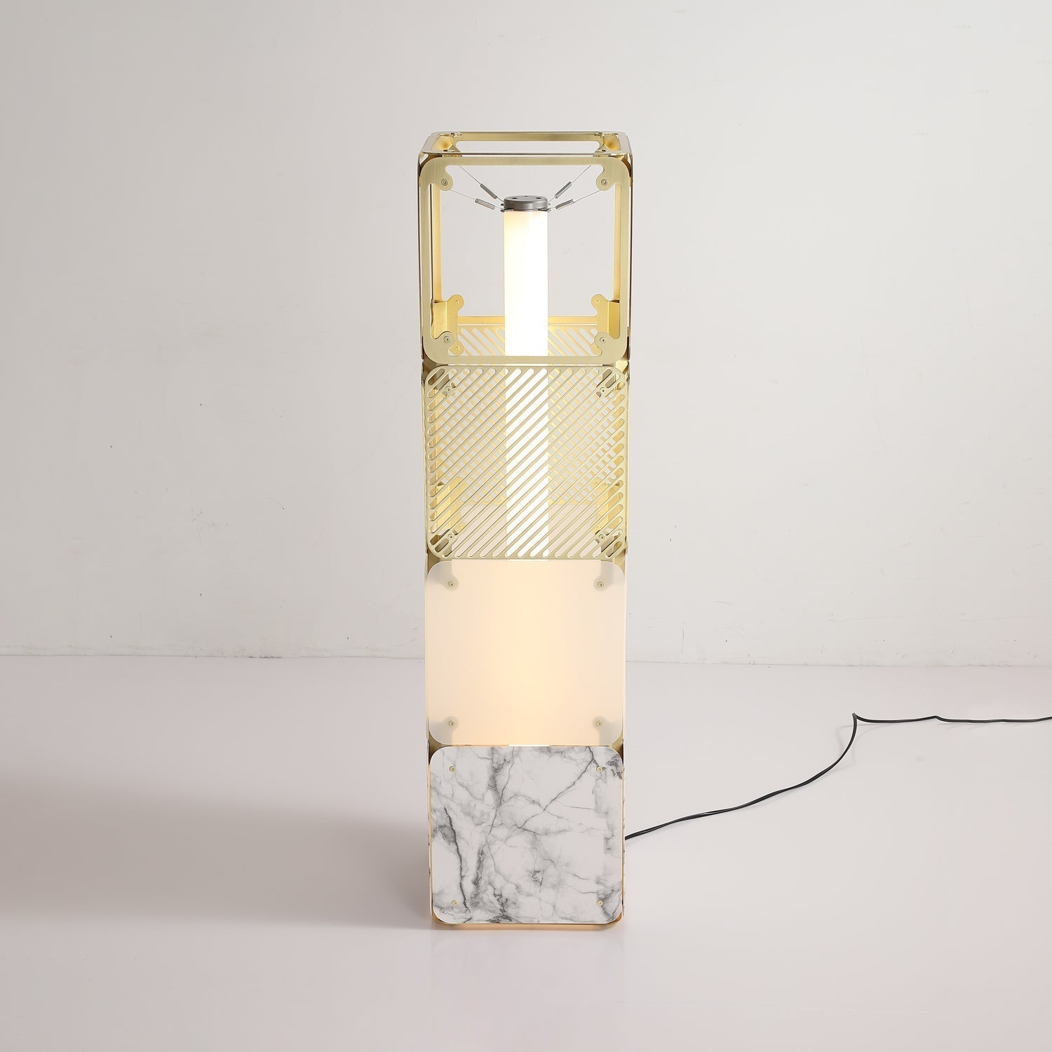 Modern Modular Geometric LED Floor Lamp Hyperqube Stacked Cube Standing Light