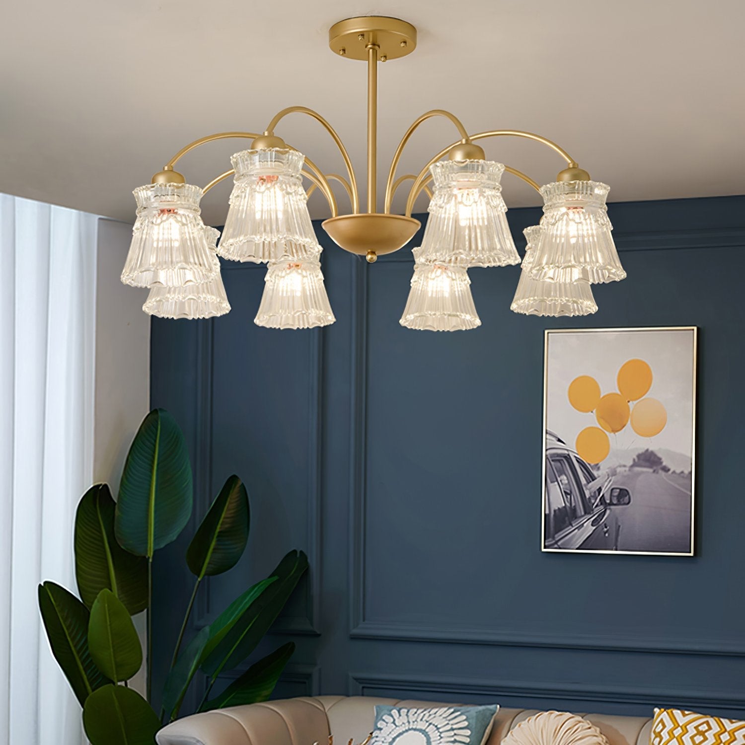 modern-round-brass-chandelier-with-ice-cream-style-frosted-glass-shades-for-living-room