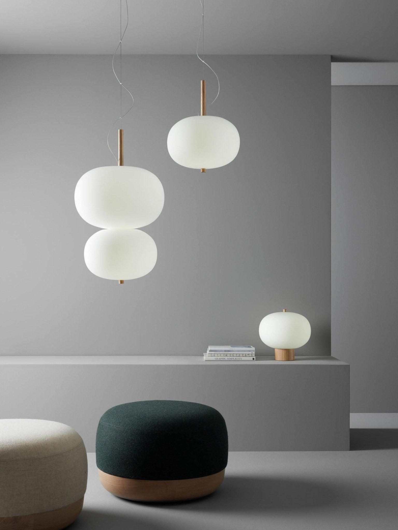 Minimalist Wood and Hand Blown Glass Globe Desk Lamp Modern LED Table Light