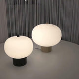 Minimalist Wood and Hand Blown Glass Globe Desk Lamp Modern LED Table Light