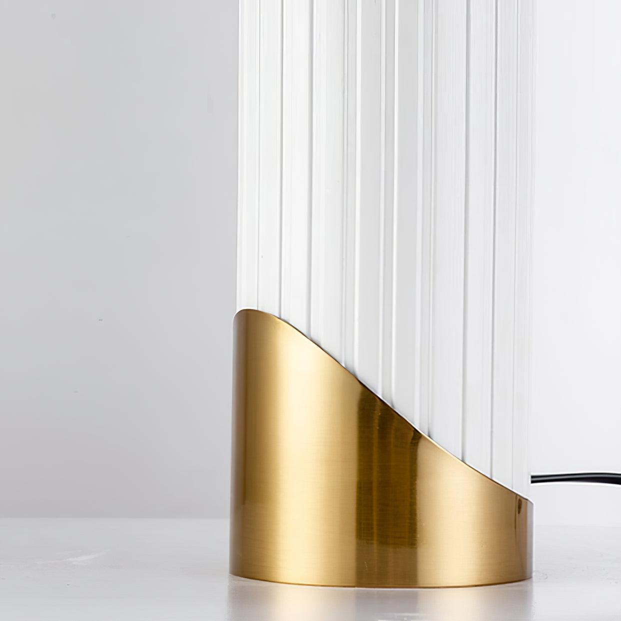 Ilayda Mushroom Table Lamp White Molded Glass Desk Light with Gold Finish