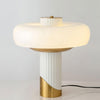 Ilayda Mushroom Table Lamp White Molded Glass Desk Light with Gold Finish