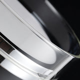 Modern Chrome LED Table Lamp with Cylindrical Glass Shade and Acrylic Elements for Bedroom Decor