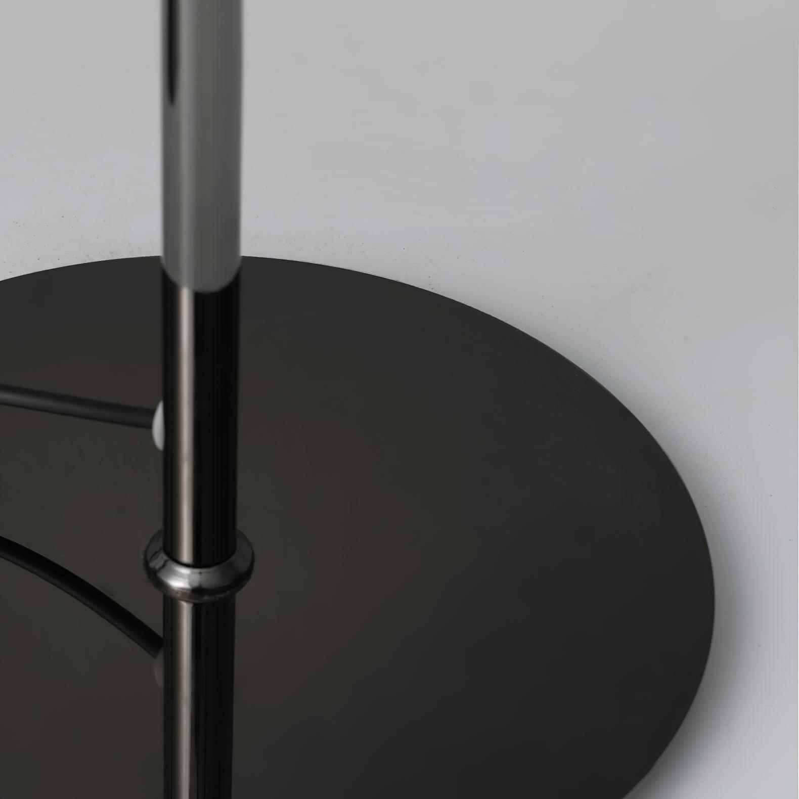 Modern Chrome LED Table Lamp with Cylindrical Glass Shade and Acrylic Elements for Bedroom Decor