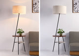 modern-inclined-wood-floor-lamp-with-fabric-shade-and-integrated-side-table