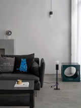 Retro Acrylic and Chrome Sphere Table Lamp Mid Century Modern Side Light