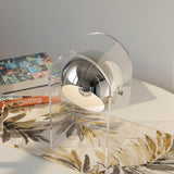 Retro Acrylic and Chrome Sphere Table Lamp Mid Century Modern Side Light