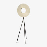 Modern Iris LED Floor Lamp with White Fabric Shade and Adjustable Color Temperatures