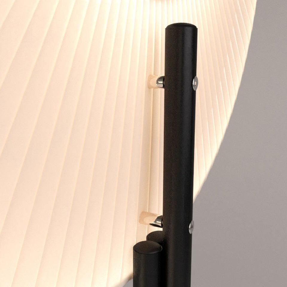 Modern Iris LED Floor Lamp with White Fabric Shade and Adjustable Color Temperatures