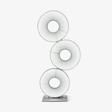 Modern Iris Totem LED Floor Lamp with Large Fabric Shade for Living Room Indoor Sunshine Lighting