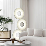 Modern Iris Totem LED Floor Lamp with Large Fabric Shade for Living Room Indoor Sunshine Lighting