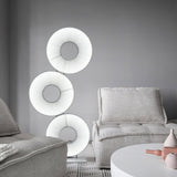 Modern Iris Totem LED Floor Lamp with Large Fabric Shade for Living Room Indoor Sunshine Lighting