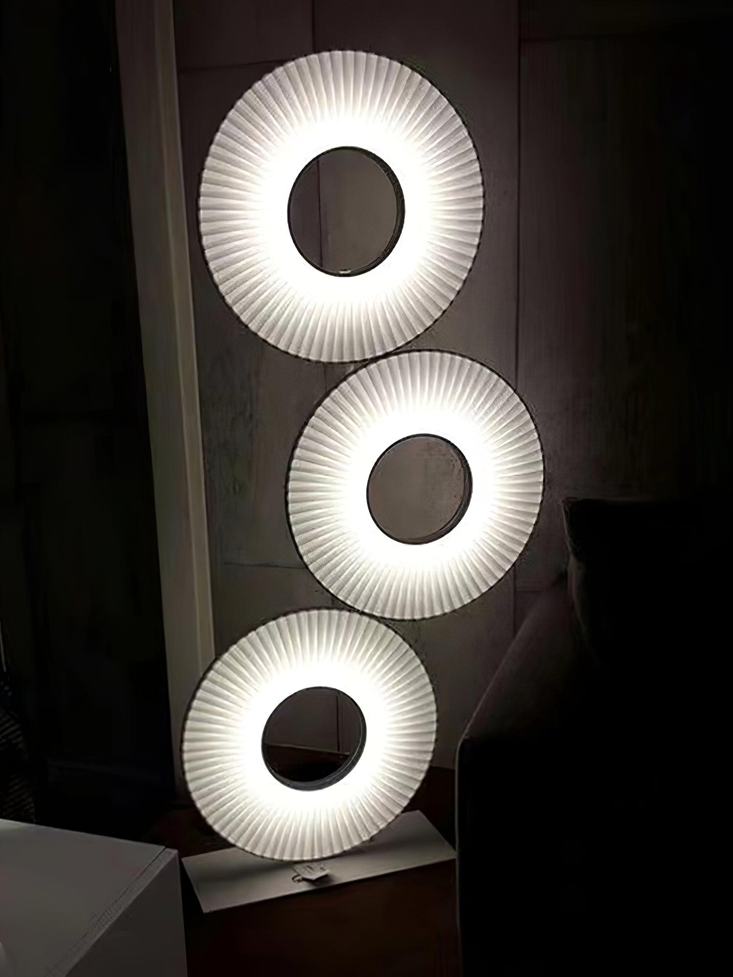 Modern Iris Totem LED Floor Lamp with Large Fabric Shade for Living Room Indoor Sunshine Lighting