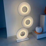 Modern Iris Totem LED Floor Lamp with Large Fabric Shade for Living Room Indoor Sunshine Lighting