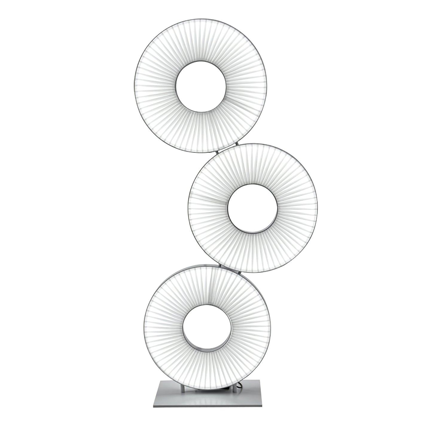 Modern Iris Totem LED Floor Lamp with Large Fabric Shade for Living Room Indoor Sunshine Lighting