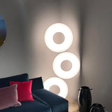 Modern Iris Totem LED Floor Lamp with Large Fabric Shade for Living Room Indoor Sunshine Lighting