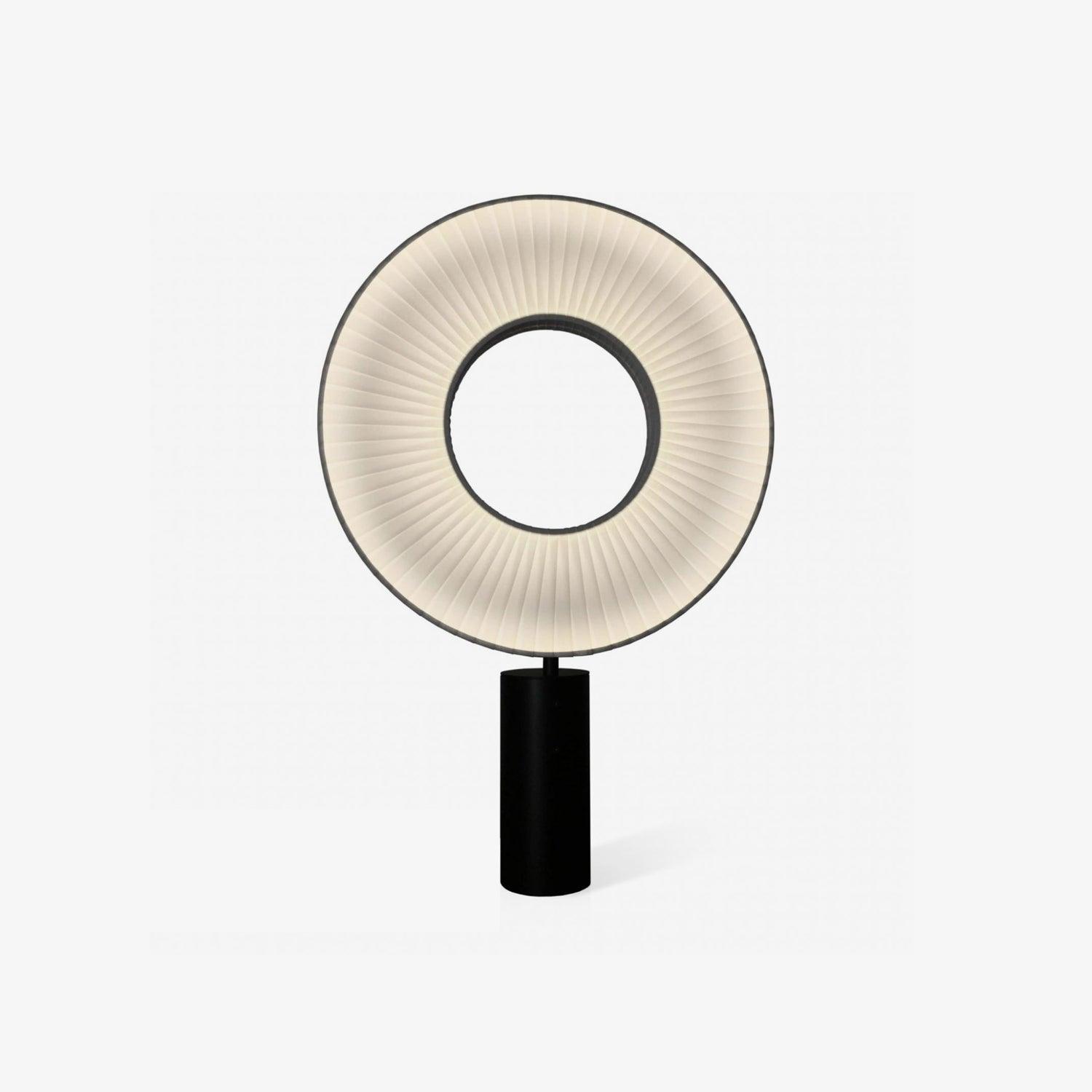 Iris Minimalist LED Portable Table Lamp Modern Fabric Shade Bedside Desk Light Black