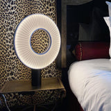 Iris Minimalist LED Portable Table Lamp Modern Fabric Shade Bedside Desk Light Black