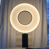 Iris Minimalist LED Portable Table Lamp Modern Fabric Shade Bedside Desk Light Black