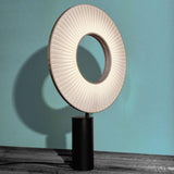 Iris Minimalist LED Portable Table Lamp Modern Fabric Shade Bedside Desk Light Black
