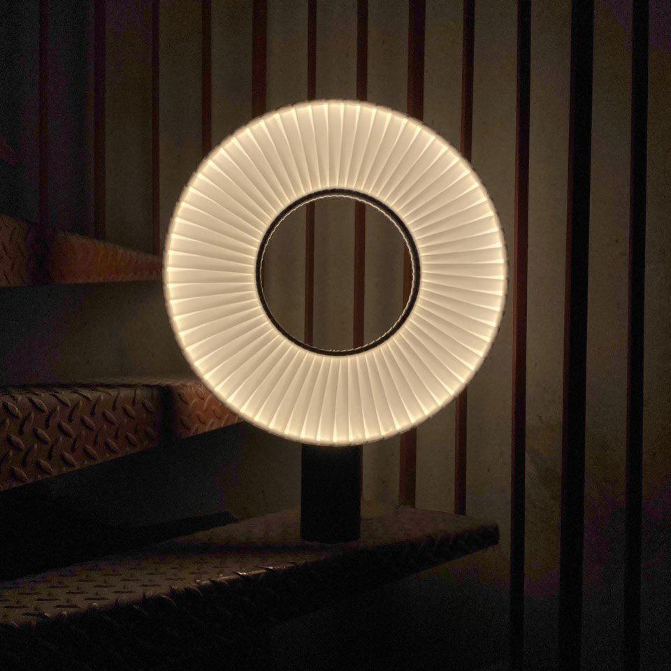 Iris Minimalist LED Portable Table Lamp Modern Fabric Shade Bedside Desk Light Black