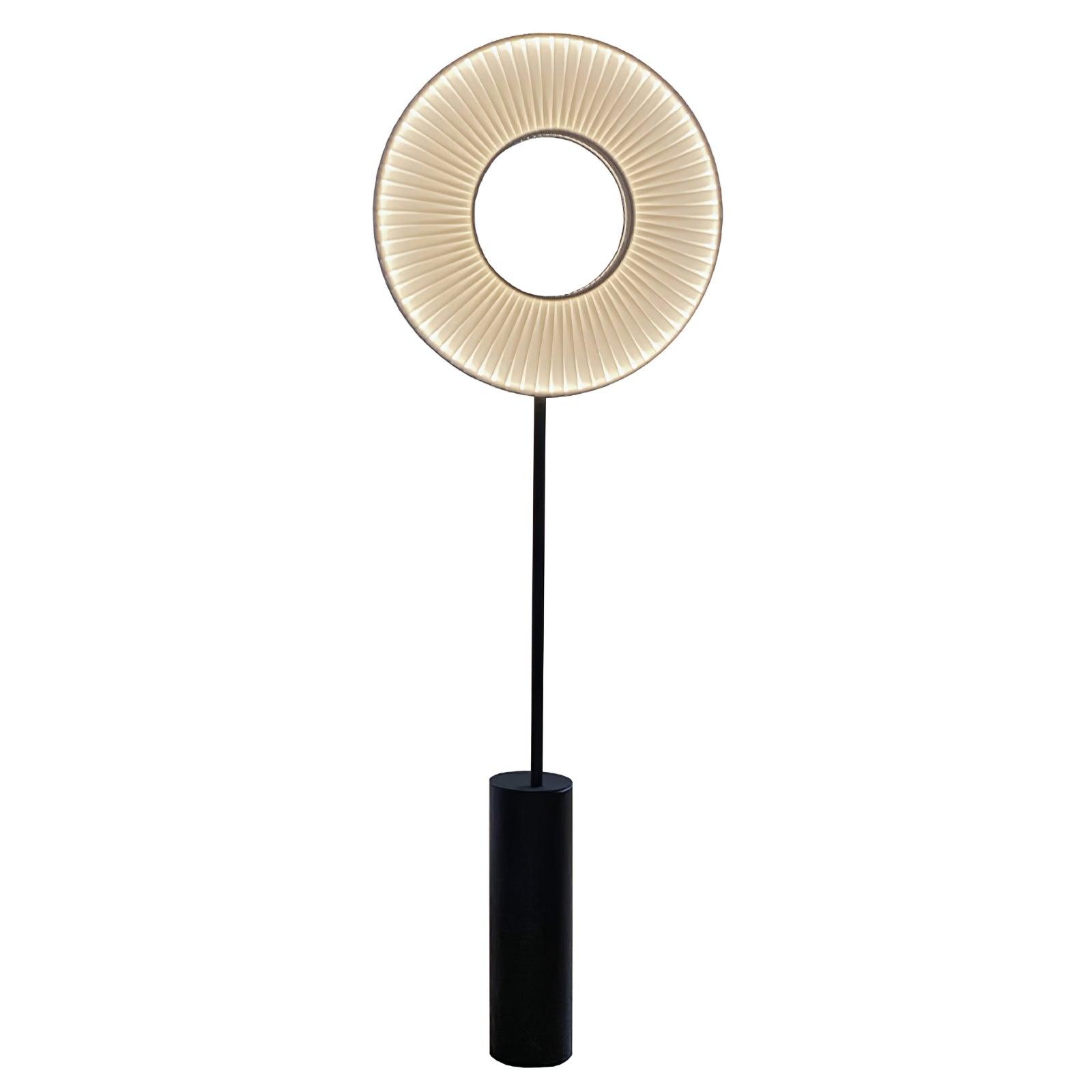 Modern Iris Totem LED Floor Lamp with Large Fabric Shade for Living Room Indoor Sunshine Lighting